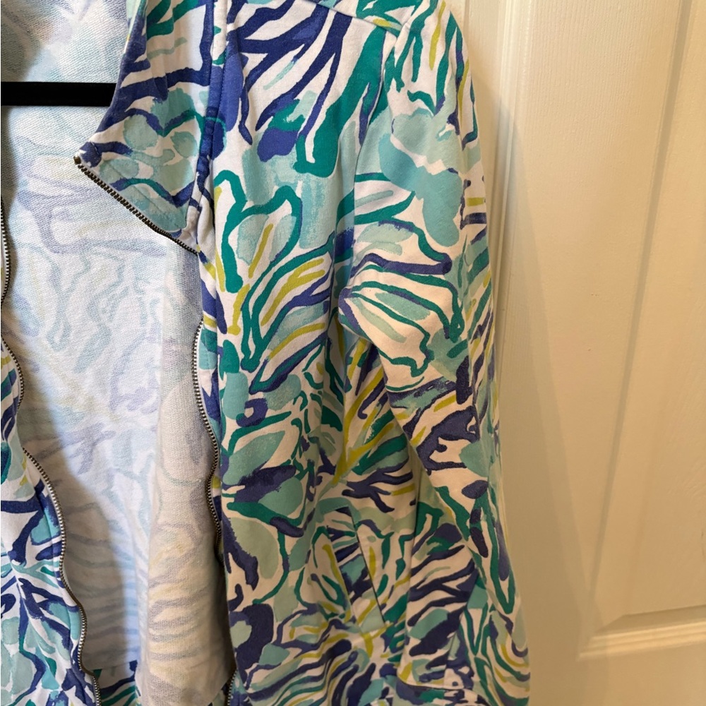 Lilly Pulitzer Zip-Up Popover in Aqua, Teal & Green - Picture 3 of 8